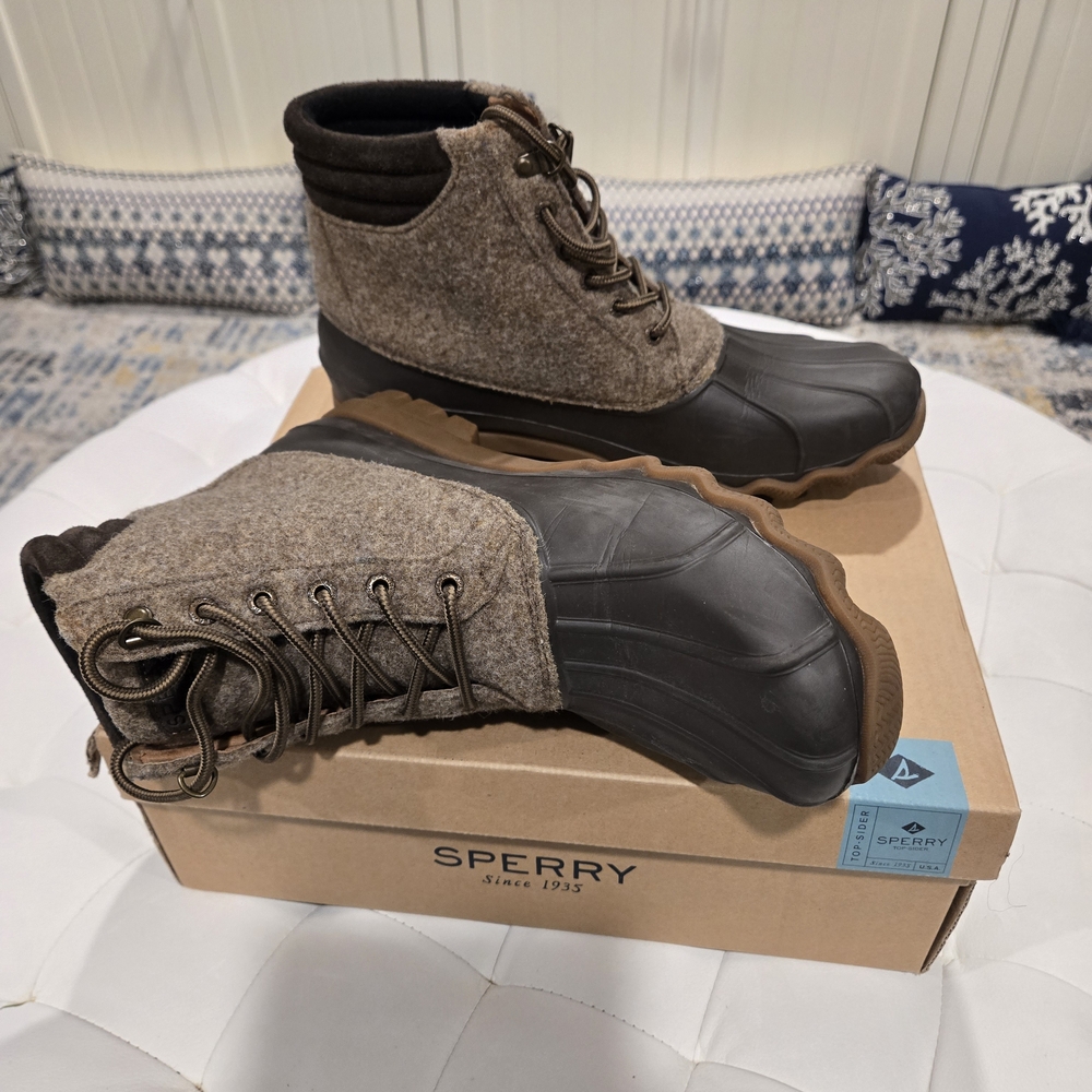 Sperry Brown and Black Duck Boots